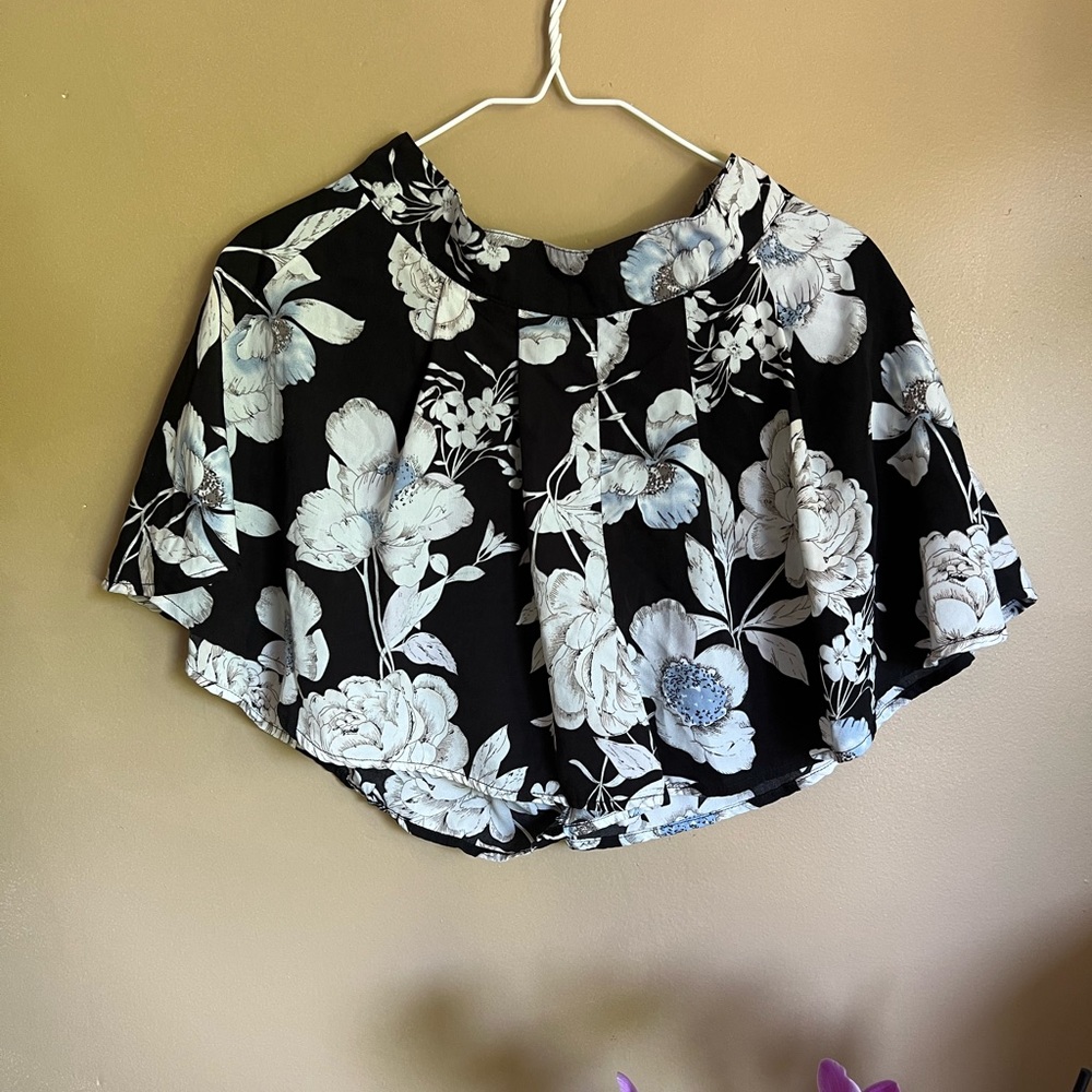 Floral flowy skirt with shorts underneath